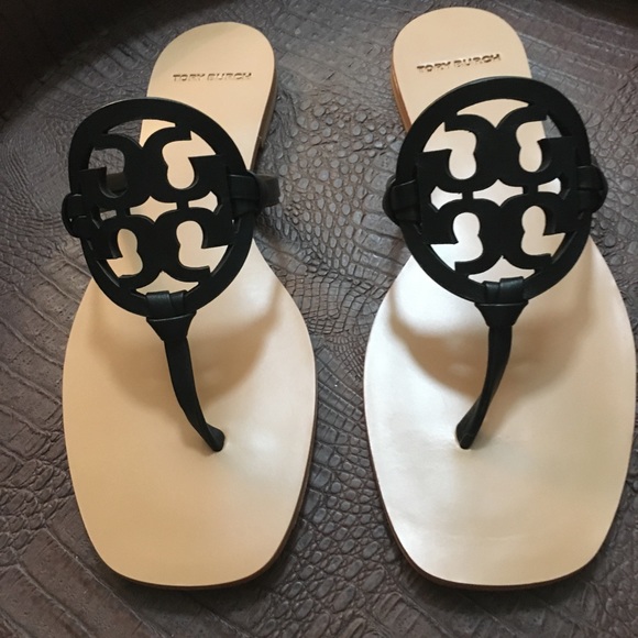 NEW• Tory Burch Miller Square Toe Thong Sandal - Picture 2 of 5